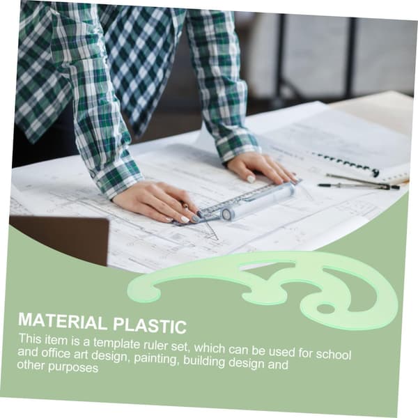 6 st ihåliga geometriska ritmallar, multifunktionella plastlinjaler