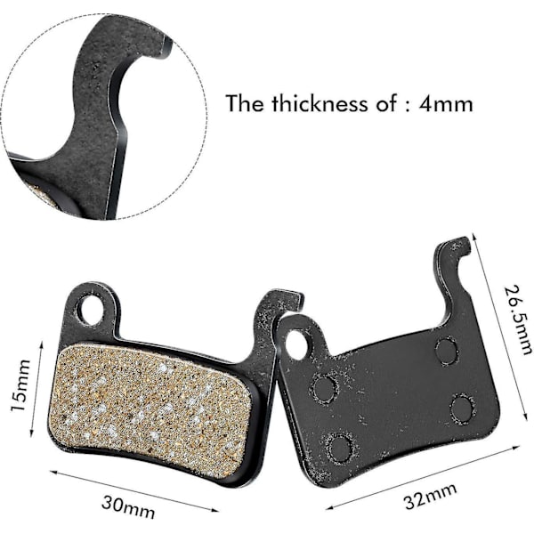 4 Par Resin Bremseskiver Sykkel Skivebrems Klosser Kompatibel Med Deore Xt Xtr-hyj