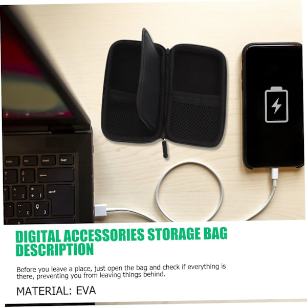 Harddisk Oppbevaringsveske USB-kabel Oppbevaringsveske for Digitalt Tilbehør Organiser