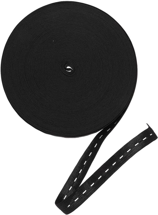 Knapphull elastisk bånd DIY sying elastisk linning justerbar mammabelte svart 20mm bredde 30m rull