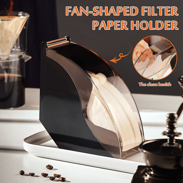 V60 filterpapirholder/konisk filterpapirboks Filtreringspapirstativ Kaffe Støvtett med