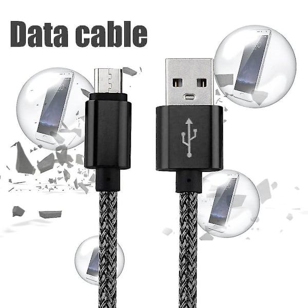 Universaali Micro USB -laturi punottu kaapeli MicroUSB TypeB