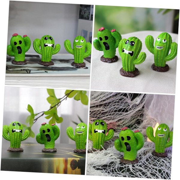 Mini Resin Håndverk Dekorasjoner Mini Kaktus Potteplanter Mini Figurer Dekorasjon