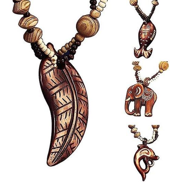 Boho-halsband, Kvinna Djur Blad Hänge Pärlhalsband - 1