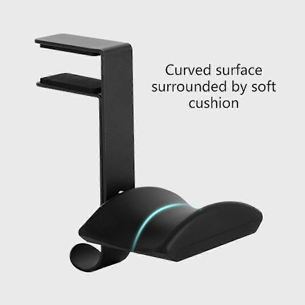 Hovedetelefon Metal Hænger Skrivebordsmontering Holder Headset Stativ Klemme Krog Display Stativ Black