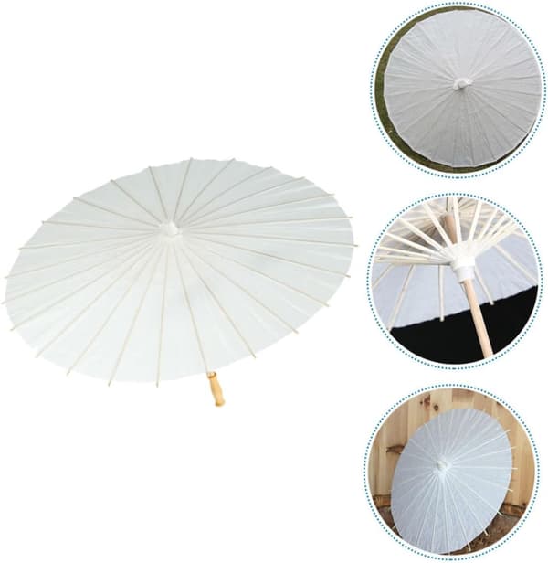 2 stk. blank papirparaply DIY tegne-paraply for gutter og jenter håndverk uferdig for håndlagde kunstprosjekter