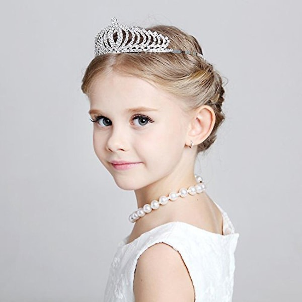 Nyhet Princess Tiara Sparkle Crystal Rhinestone Kid's Crown Birthday Glitter Tiara med kam