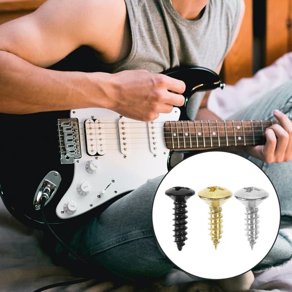 150 st gitarrplektrumskyddsskruvar Elgitarrtillbehör Metallmonteringsskruvar