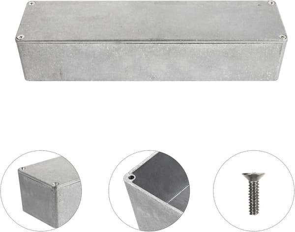 Stomp Box-kasse i aluminium for gitarpedal, sølv, solid erstatning, praktisk for gitareffekter