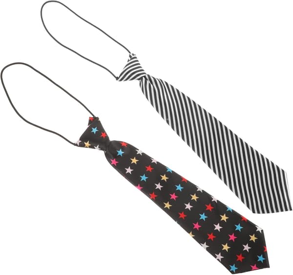 2 stk. gutteslips, justerbare elastiske skoleslips for, kostymeslips i britisk stil