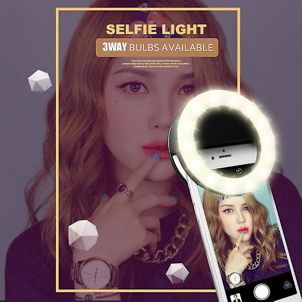 SG-11 Mini Oppladbart Telefon LED Selfie Lampe Ring