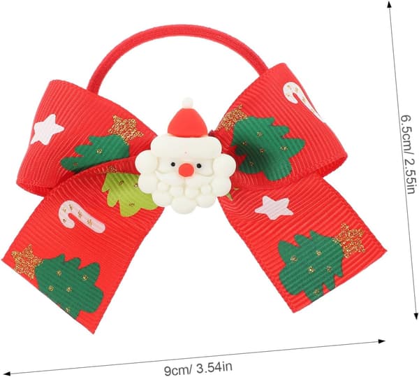 2 st julrosetter hårband för flickor elastiska hästsvanshållare rosettknutsdesign för julfester och vardagsbruk