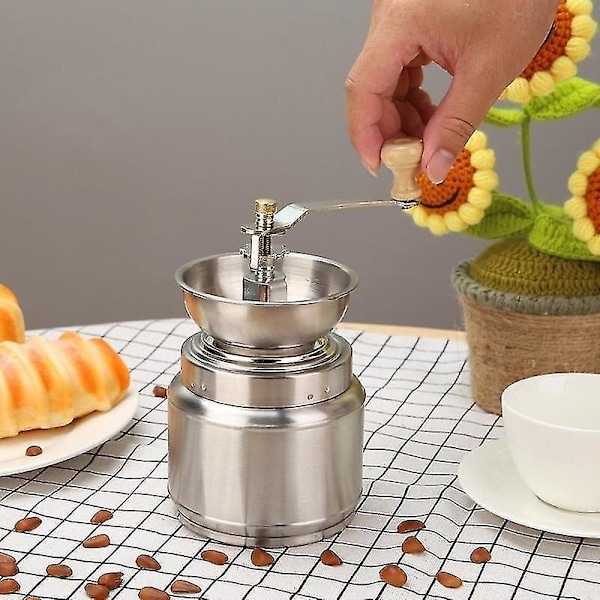 Handdriven Kaffekvarn i Rostfritt Stål, Handgjord
