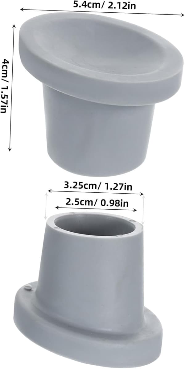 28 mm diameter gummifødder til brusebadstole med sugegreb og rustbestandige rustfri stålplader