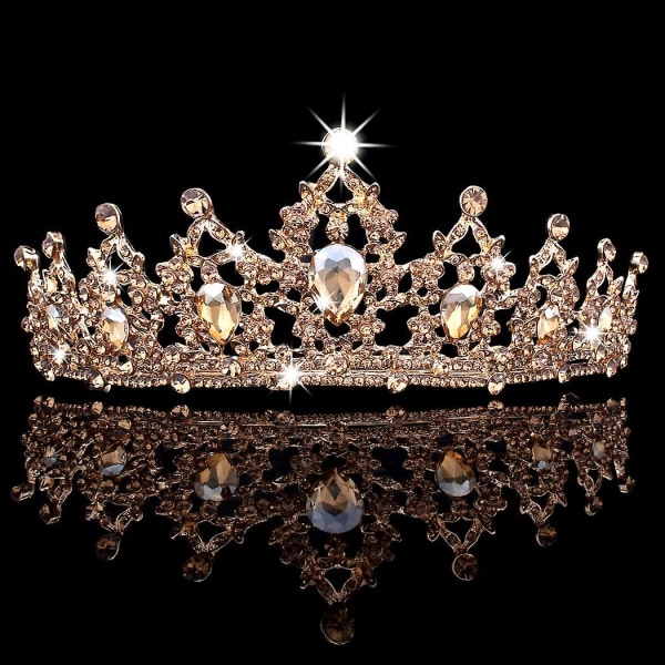 Ruusukullan Tiara ja Kruunut Naisille Syntymäpäiväkruunu Tytöille Kristalli Hääpannan Morsiamen Tiara