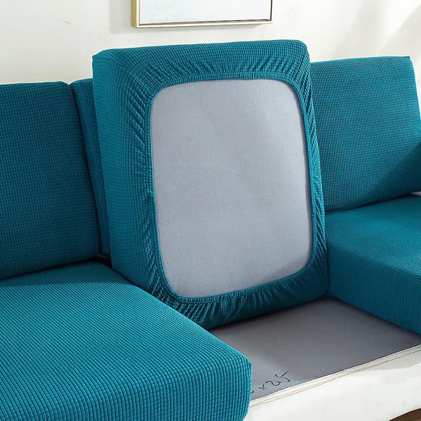 Ren Farge Tykk Elastisk Sofadekke Moderne Minimalistisk Sofa blue