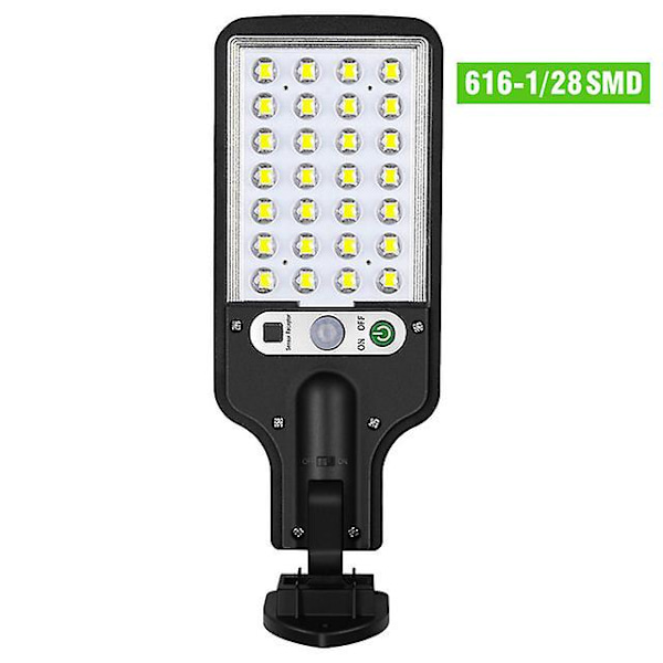 Solcellelampe for utendørs, solcelledrevet gatebelysning med sensor, sikkerhetsbelysning for hage, terrasse, sti og gårdsplass 616-1