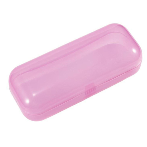 Hård Brilletue, Kompressionsbestandig Rektangulær Klar Plastik Solbrilleboks Pink