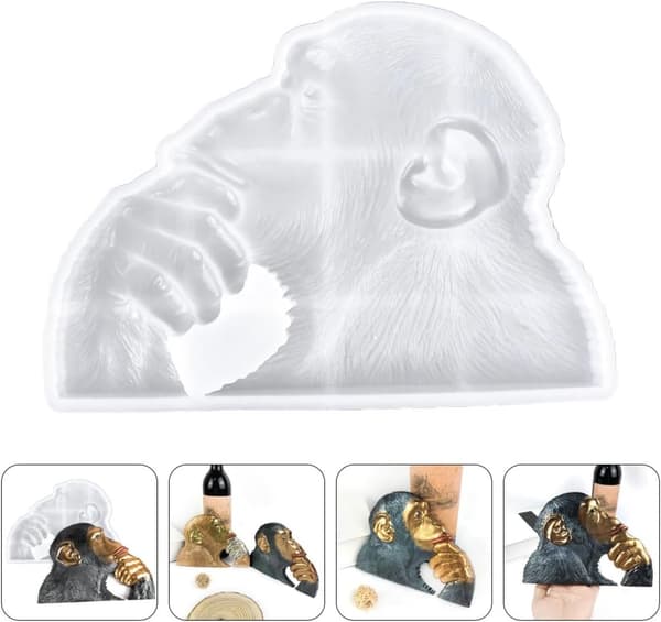 DIY Gorilla Silikonform Non-Stick Epoxy Håndverksform 3D Gorilla Dekor Silikon