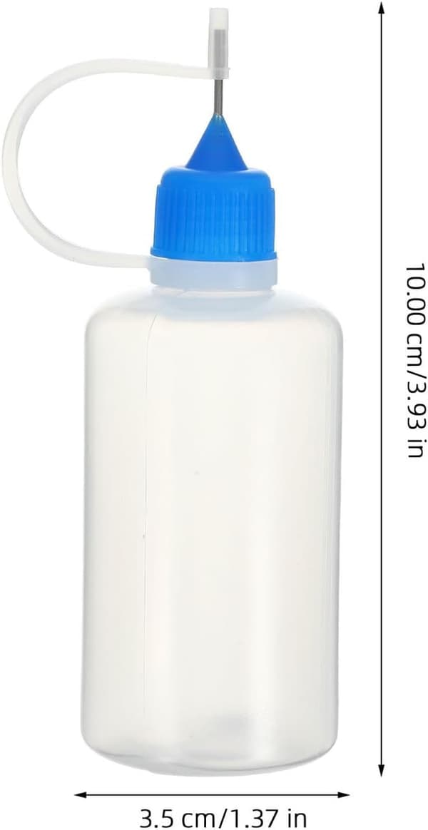 10st 50ml Tomma Klämflaskor Blå Kapsyler, Mini Lim- och Oljeapplikatorflaskor Precisionsspets