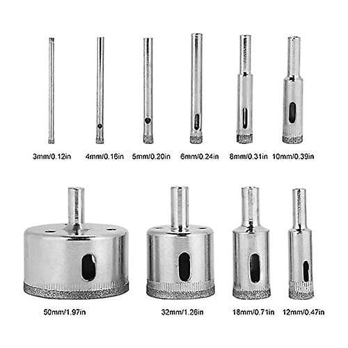 10-pack, Diamantbelagda Kärnborr 3-50 mm Hålsåg