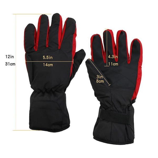Elektriske varmehansker for utendørs bruk - Vinteroppvarming, batterilading, sykling Reddish black