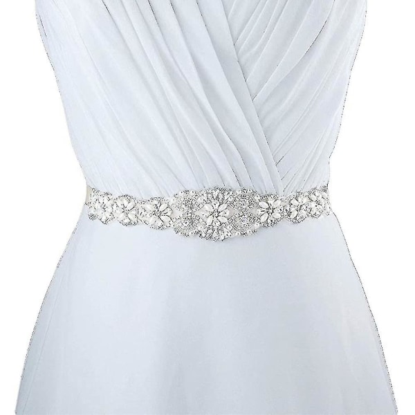 Brude Rhinestone Bryllupsbælte Sølv Rhinestone Bælter Til Kvinder