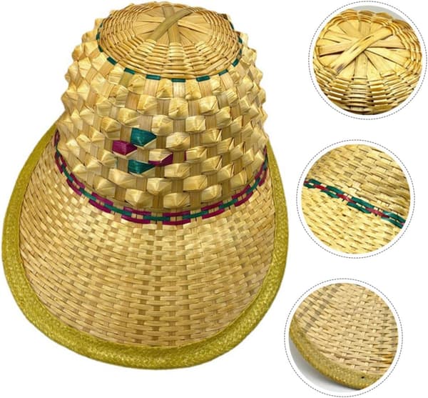 Ananas solhatt i bambu för vuxna, traditionell asiatisk UV-skyddande solhatt