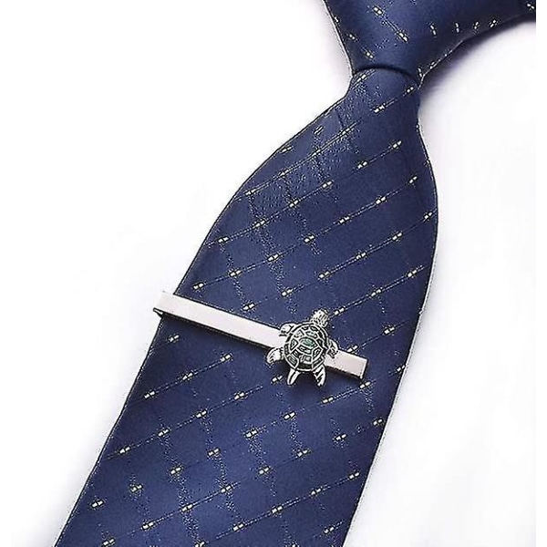 Slipsklipsverktøy Arrow Slipsklips for menn personlig løvfjær slipsnål for menn Grønn skilpaddeklips, 1 stk.