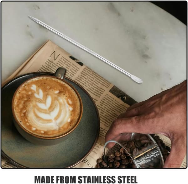 4 stk. kaffe latte nålepen sæt i rustfrit stål til præcis omrøring og latte art teknikker
