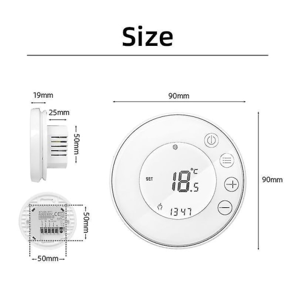 Tuya Smart Life Wifi Termostat Temperaturkontroll Gulvvarme