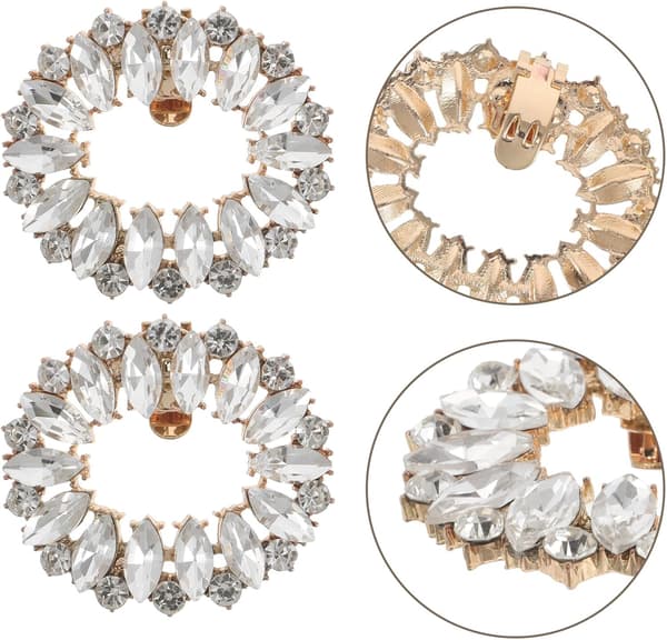 2 stk Rhinestone Skoblomster Elegante Klips Avtakbare Krystallanheng