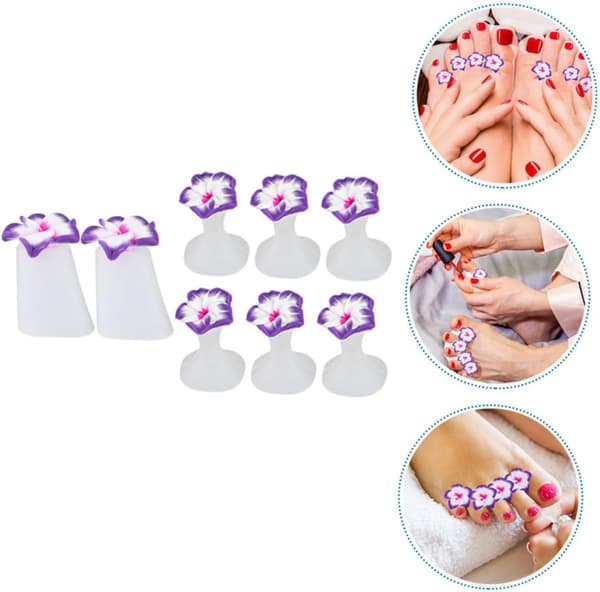 8 stk. silikone manicure-separator tåspreder til pedicureværktøj tådelere til neglelakseparator