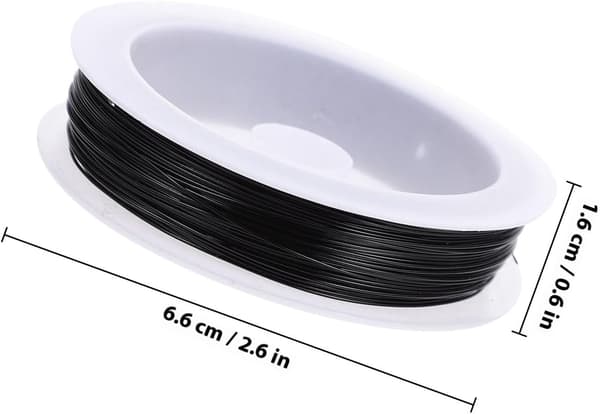2 ruller sort galvaniseret jerntråd 0,5 mm diameter 40 yards hver DIY håndværkstråd