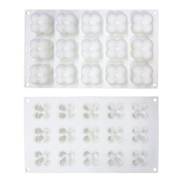 3D Terning Bage Mousse Kageform Silikon Dessertbakke