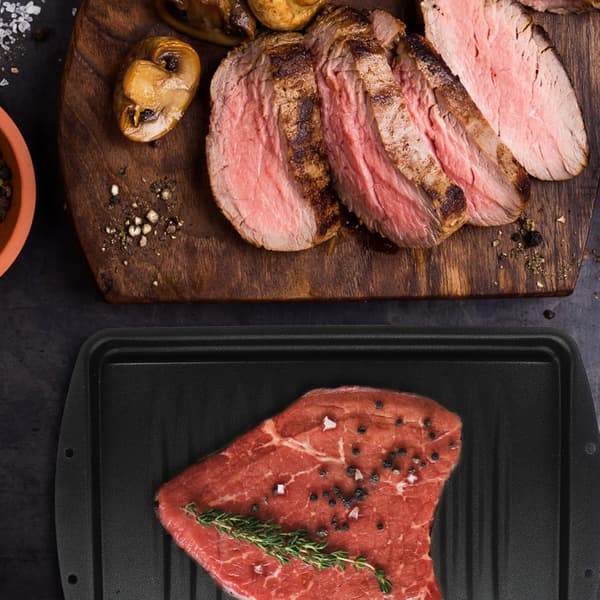 Non-stick Grillpanne Camping Grillpanne Solid Jern Grillplate Jevn Oppvarming Utendørs Grillbuffet Matlaging