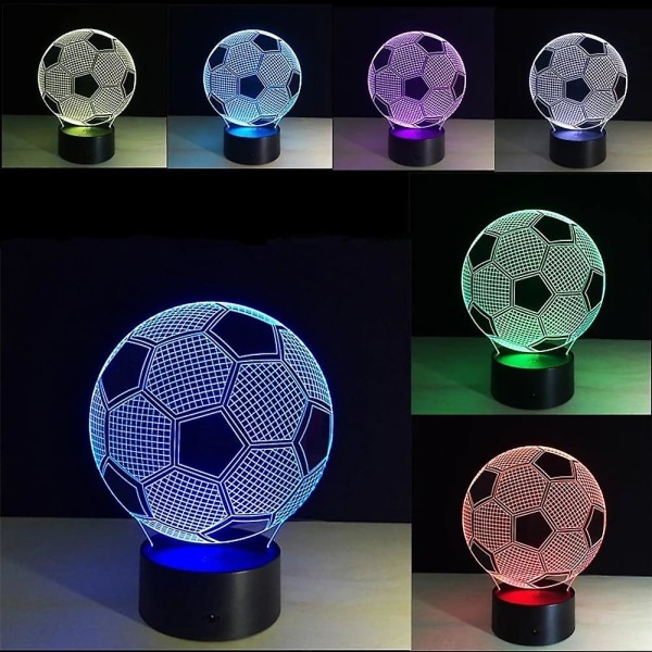 Fodbold dekorationslys 3d Natlys fjernbetjening Touch Sensor