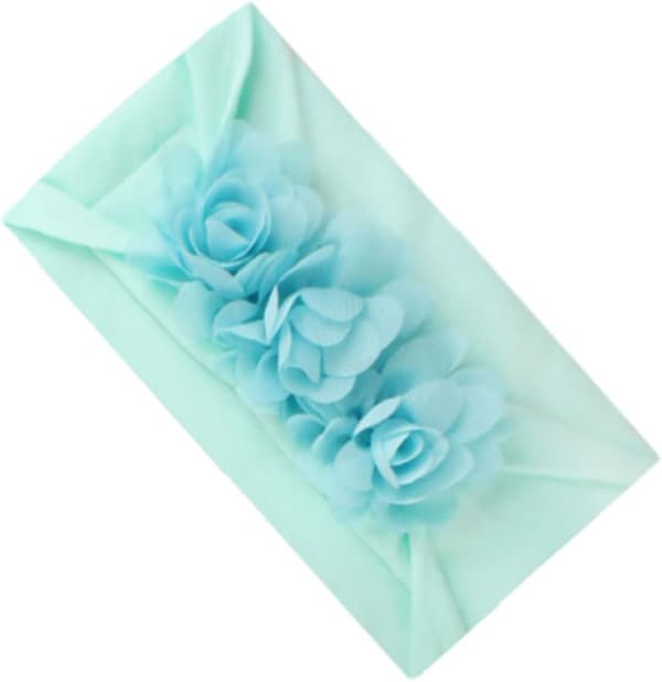 3 stk. elastisk pandebåndssæt til drenge og piger, hårbånd til piger, sløjfe, chiffonblomst, doughnut til fester