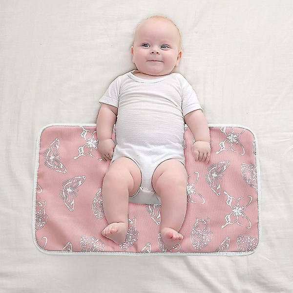 Bærbart stelleunderlag for baby, bleieveske, reisematte Butterfly