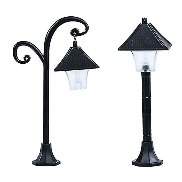 Mini Gadelygte Model Jernbane Tog Lygtepæl Lampe Udendørs Kanal Lygtepæl (1 stk)