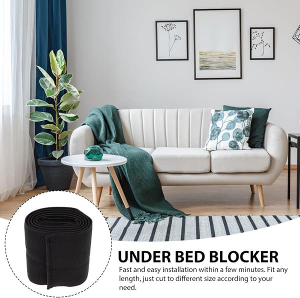 Sofablokker Justerbar 10 cm Bred X 1 m Lang Sort Elastisk Sprækkeafskærmning Sofa- og Sengblokker