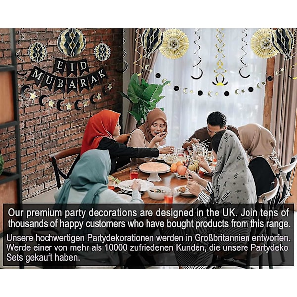 Premium Gjenbrukbare Eid Mubarak Ramadan Dekorasjoner Hjem