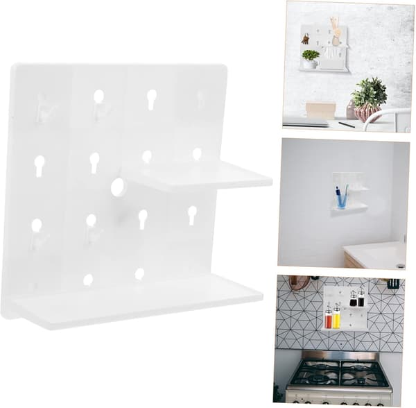 Selvklæbende Pegboard Organizer Væg Pegboard Holder Multifunktionel Opbevaring til Husholdning