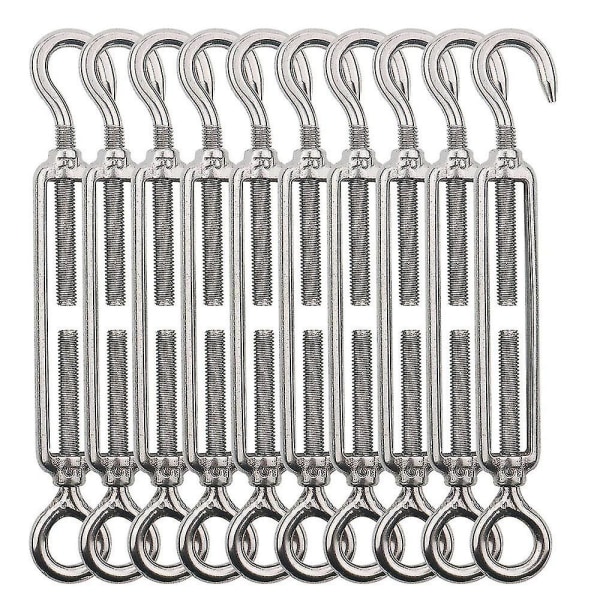 M4 Rustfrit Stål Spændebånd, 10 Styk 304 Rustfrit Stål Hæk-Og-Øje Spændebånd