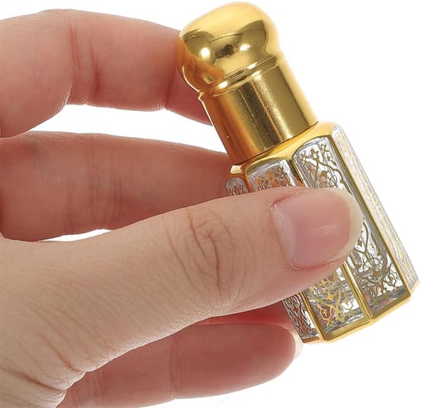 4 st 12 ml parfymdroppflaskor i glas med guldkorkar, läckagesäkra reseflaskor för eteriska oljor