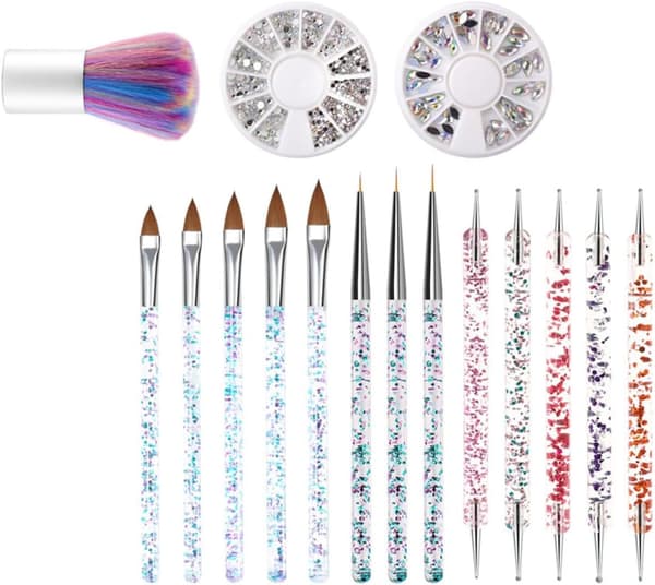 Manicure Pen Børste Tilbehørssæt 6 stk. Neglekunst Malerværktøj til DIY Neglesæt