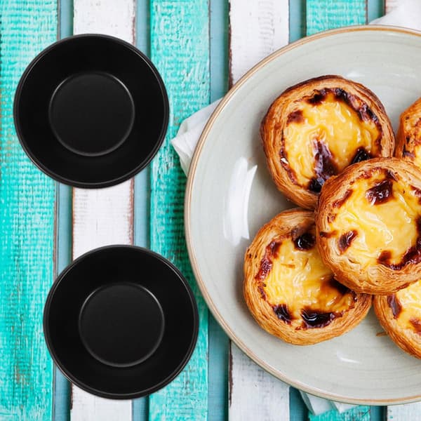 8 stk. Mini Paiformer Eggterte Bakeformsett Laget av Karbonstål Non-Stick Belegg