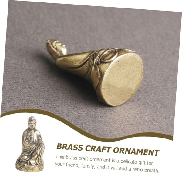 3 stk. Guanyin-skulptur i messing Buddha-statuefigur for skrivebordsdekorasjon