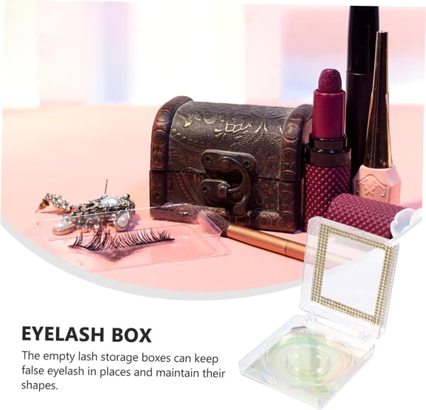6 stk. Glitter Øjenvippeboks Plastik Falske Øjenvippefutter Vippebakkeholder til Makeup Opbevaring Emballageboks