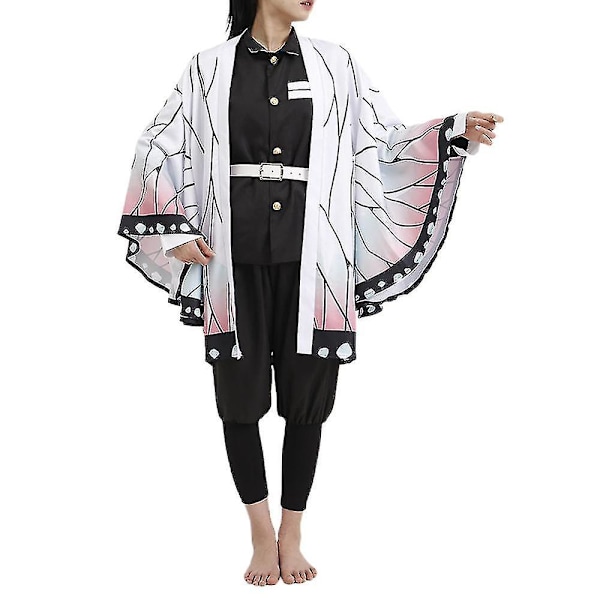 Demon Slayer Anime Kochou Shinobu Dräkter Kvinnor Kimono Uniform Rock Set Fancy Up Performance Kostym S